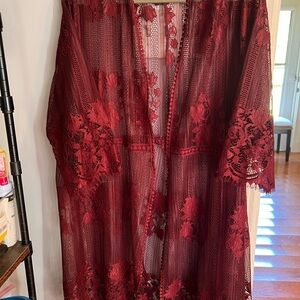 Elegant Lace Burgundy Overtop